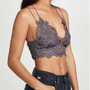 Free People gray lace bra size L